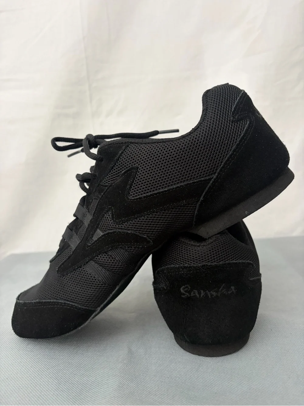 Sansha Men’s Black Suede Mesh Jazz Sneakers Size 17M Dance Shoes Excellent(B226)